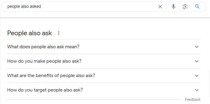 People Also Asked (Google Search)