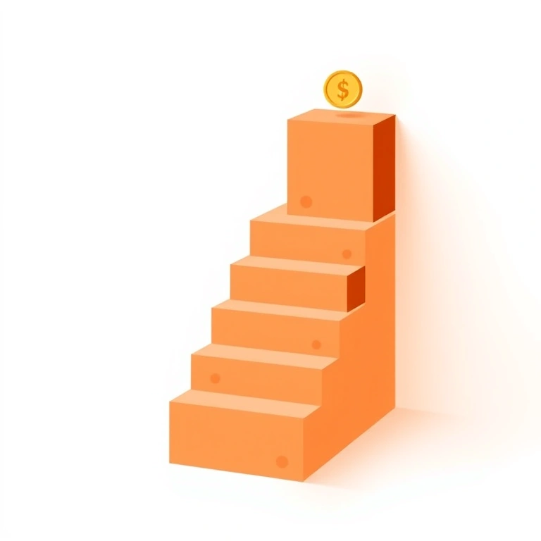 Cost per sale falling step by step over time